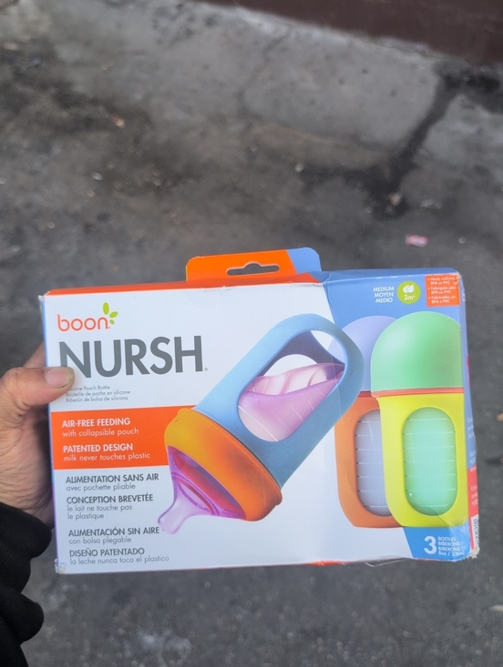 boon nursh Other - boon NURSH Air-Free Feeding Bottle Set - Multicolor 3pk